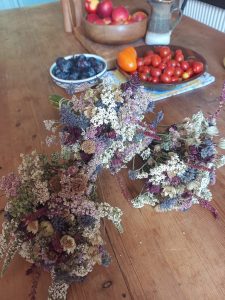 Mixed dried flowers, achillea, verbena, oregano